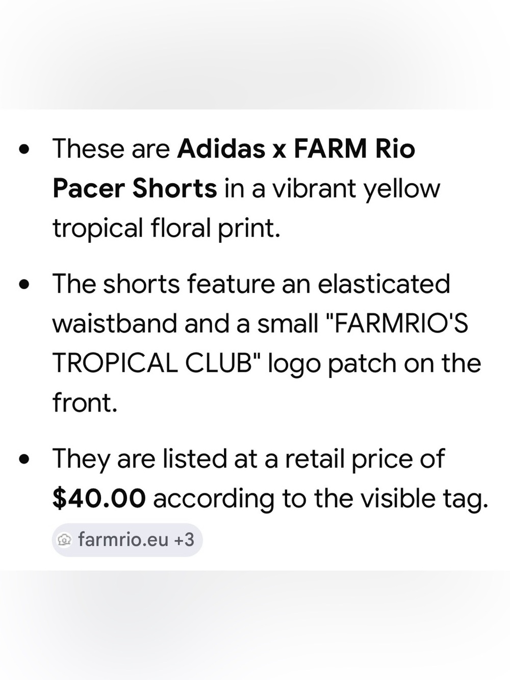 Adidas x FarmRio Birds Of Paradise Semi Spark Short - Picture 7 of 10